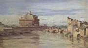 Jean Baptiste Camille  Corot The Castel Sant'Angelo and the Tiber (mk05) Spain oil painting reproduction